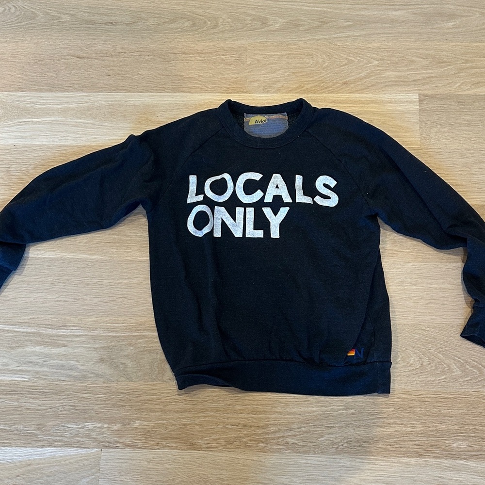 Aviator Nation Black and White Crewneck Sweatshirt